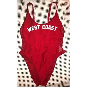 🔥🔥WEST COAST Red One Piece Bathing Suit L‼️